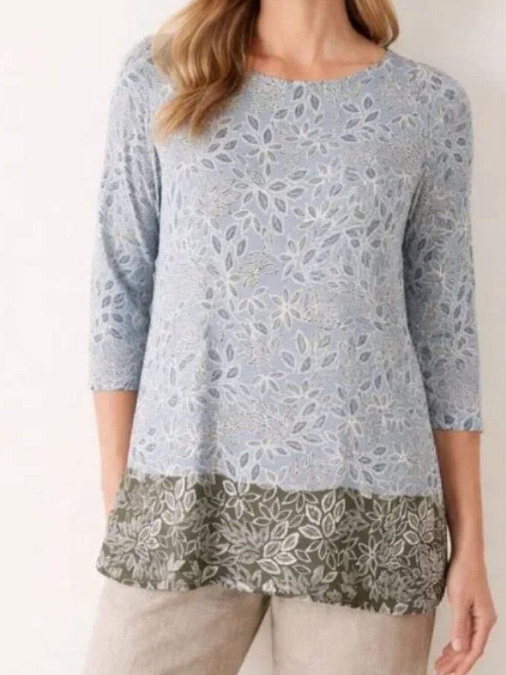 J.JILL leaf design tunic top size L